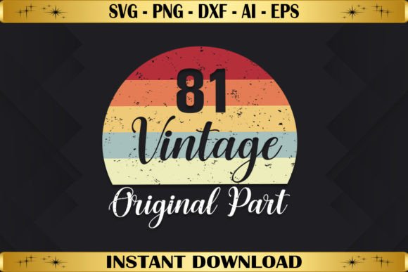 81st Birthday Retro Birthday: T-Shirt Graphics & Designs