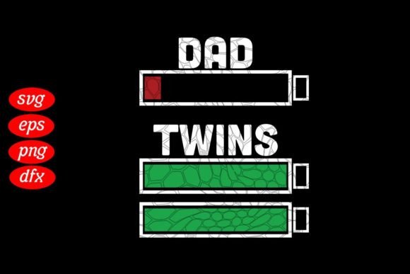 Dad of Twins Battery Father's Day SVG