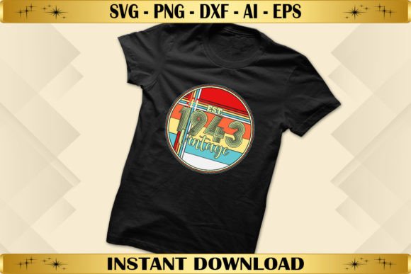 Est 1943 Vintage Birthday Graphics & T-Shirt Designs