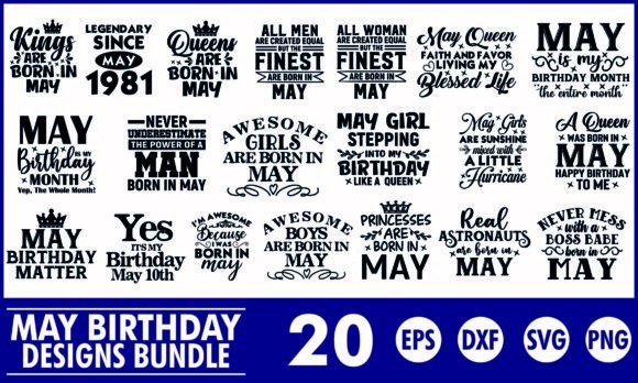 May Birthday SVG Designs Bundle T-Shirt Graphics Review
