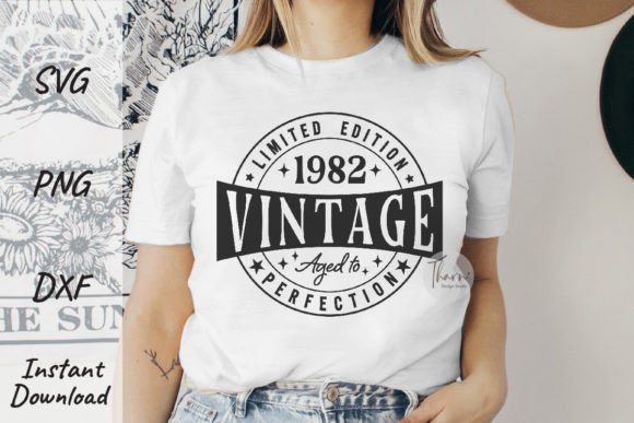 Vintage 1982 Birthday Graphics & T-Shirt Designs